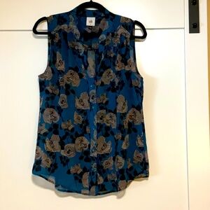 Cabi 4180 engraved top size M floral teal